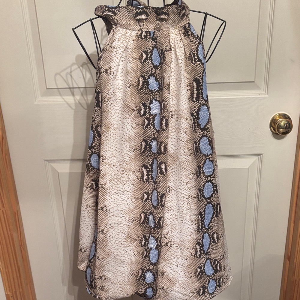 Carole Christian Snake Print Halter Top